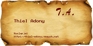 Thiel Adony névjegykártya
